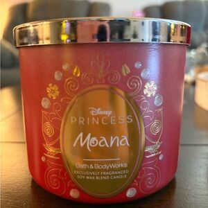 Bath and Body Works Disney Princess Moana  Candle. Never Burned.